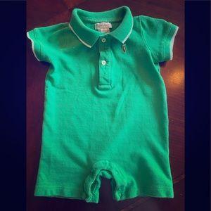 Ralph Lauren Green Short Sleeve Onesie - 9 Mth